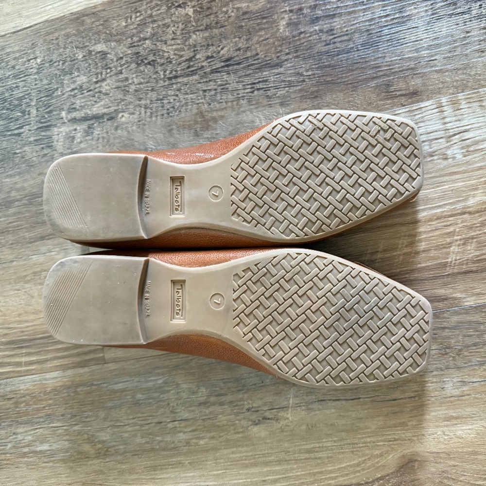 Talbots Brown Leather Buckle Ballet Loafers Sz 7 - Picture 4 of 5